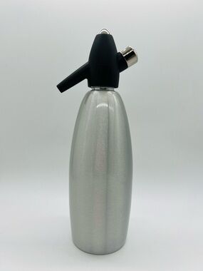 iSi Soda Siphon 1 Liter Brushed Nickel with Black Top